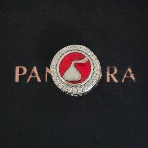 Pandora KISSES Chocolate Red Bead Charm Bracelet Pendant S925 Silver with box